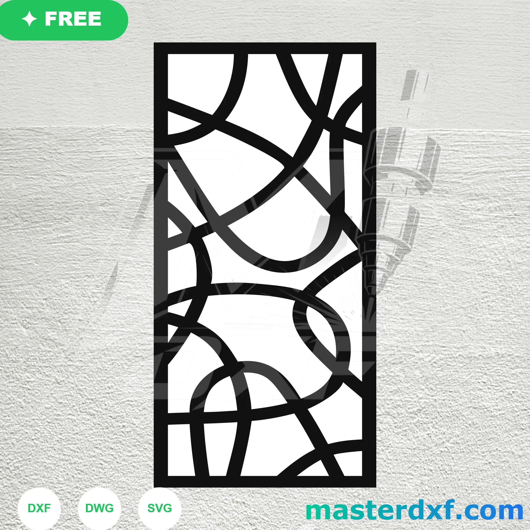 Abstract Curved Line DXF Panel for Contemporary Wall Art DXF File
